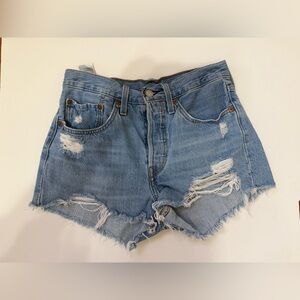 Levi's Light Blue Distressed Women's Shorts